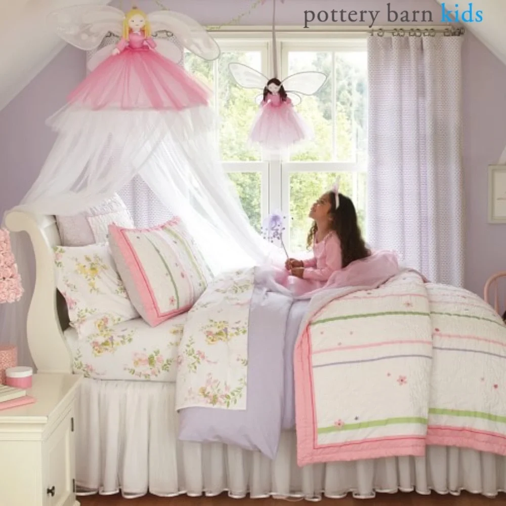 Pottery Barn Kids Rainbow Ribbon Floral Comforter